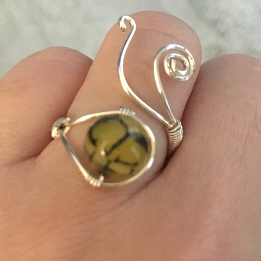Silver hand wrapped adjustable ring! - Picture 2 of 3